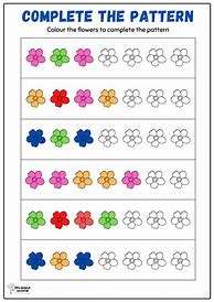 Image result for Patterns for Kids Worksheets