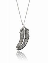 Image result for Feather Real Silver Necklace