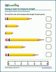 Image result for Measuring Length Kindergarten Worksheet