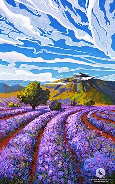 Lavender Season by Andrea Koroveshi : r/ImaginaryLandscapes