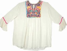Image result for White Embroidered Tunic Top