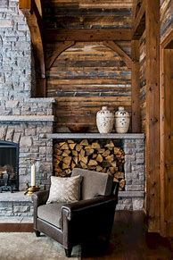 Image result for Rustic Wood Fireplace Designs
