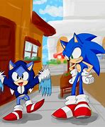 Image result for Classic Sonic Meets Modern Sonic