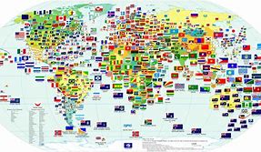 Image result for World Map with Countries Labeled with Flags