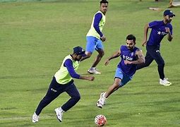Image result for Footballers Playing Cricket