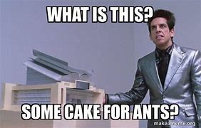 Image result for Zoolander What Is This a Cake for Ants Meme