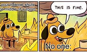 Image result for Zoom This Is Fine Meme
