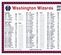 Image result for Washington Wizards Printable Schedule