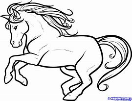 Image result for Cartoon Picture of a Black an D White Horse