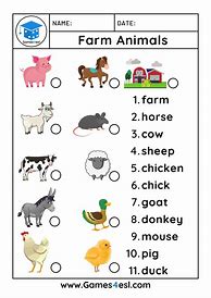 Image result for How Many Farm Animals Worksheet