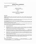 Image result for Production Agreement Contract Template