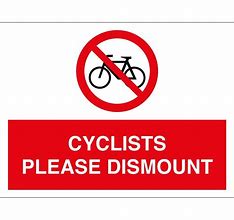 Image result for Dismount Bike Sign