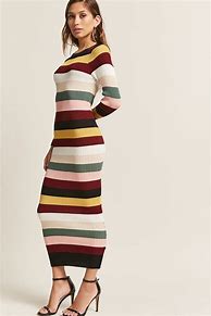 Image result for Knitted Horizontal Stripe Dress