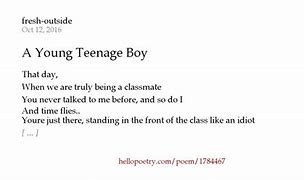 Image result for Teenage Boy Poem