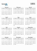 Image result for 1801 Calendar