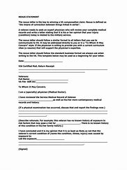 Image result for VA Nexus Letter Sample Form