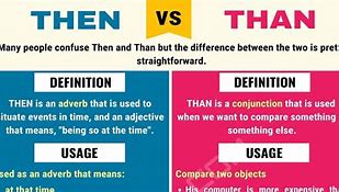 Image result for How to Use Then and Than