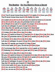 Image result for Do You Want to Know a Secret Chords and Lyrics