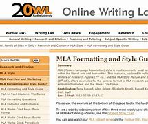 Image result for MLA Format Purdue OWL