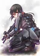 Image result for Black Haired Anime Girl with Gun