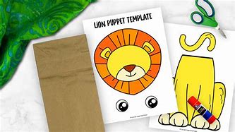 Image result for Lion Paper Bag Puppet