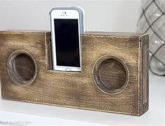 Image result for Wooden Boombox Phone Holder