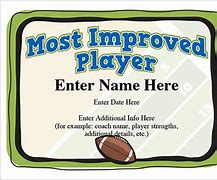 Image result for Most Improved Player Award Certificate