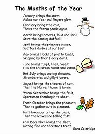 Image result for Short Poems About Months