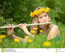 Image result for Girl Playing Flute Colored