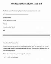 Image result for Private Label Agreement Template