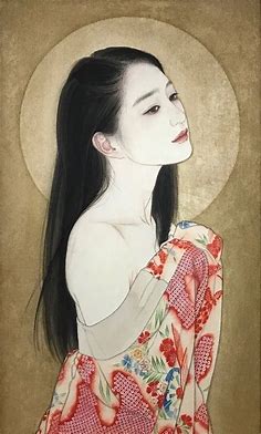 Japan's first beauty painter, likes to use thread to outline the ...