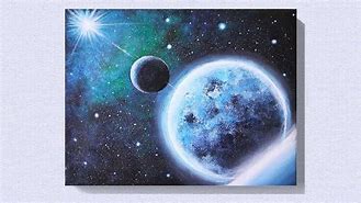 Image result for Acrylic Moon Galaxy Painting