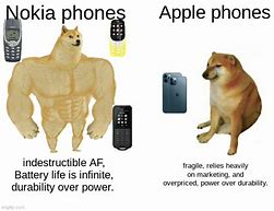 Image result for iPhone vs Nokia Meme Durable