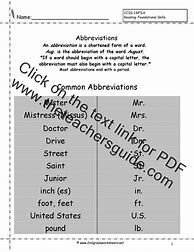 Image result for Free Printable Abbreviation Worksheets