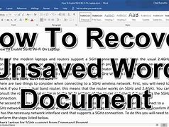 Image result for Unsaved Word Document Windows 1.0