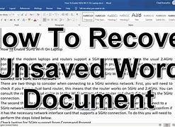 Image result for Recover Unsaved Word Document