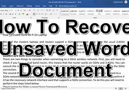 Image result for How to Get Back an Unsaved Word Document