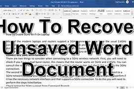 Image result for An You Recover a Unsaved Word Document