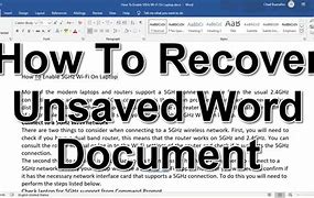 Image result for How Can I Recover Unsaved Documents in Word