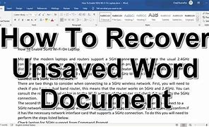 Image result for Open Previous Unsaved Word D
