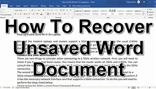 Image result for Can You Restore Unsaved Files