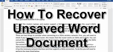 Image result for How to Cover Unsaved Document in Word