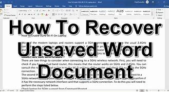 Image result for Any Way to Recover a Word Document Not Saved