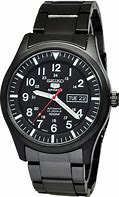 Image result for Seiko 5 Black Watch