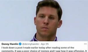 Image result for Denny Hamlin Crying Baby Face Meme