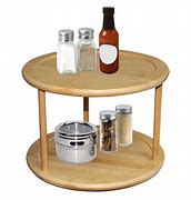 Image result for 2 Tier Wooden Lazy Susan