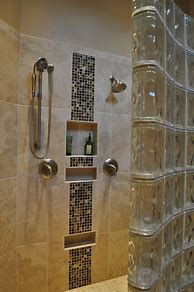 Image result for Bathroom with Glass Wall Tile