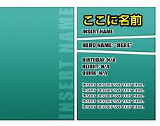 Image result for MHA OC Character Template