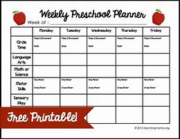 Image result for Cute Free Preschool Lesson Plan Template