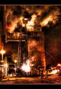 Image result for Power Plant On Fire at Night